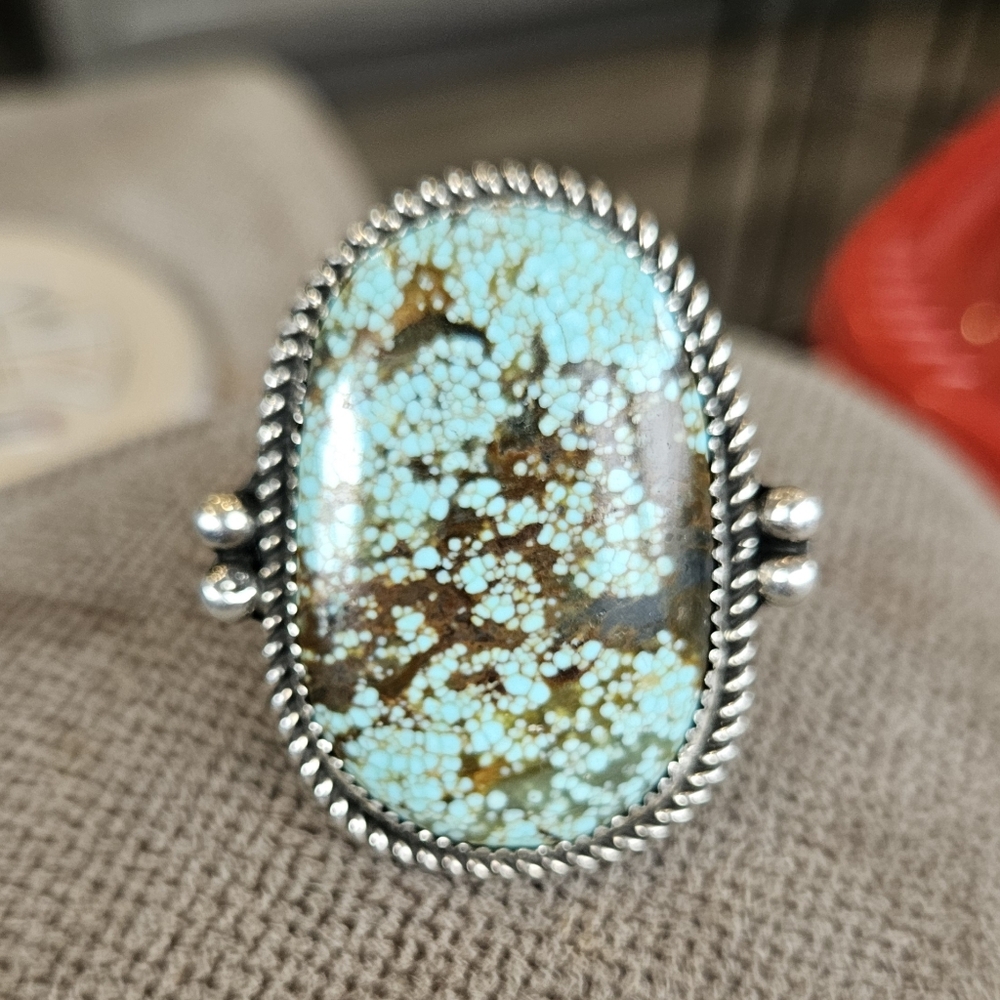 Native Statement And Adjustable Turquoise Ring - image 7